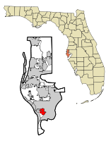 Florida map showing location of Gulfport